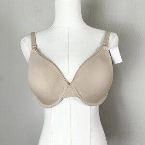 Motherhood Maternity 38B Full Coverage Underwire Clip Down Nursing Bra Beige